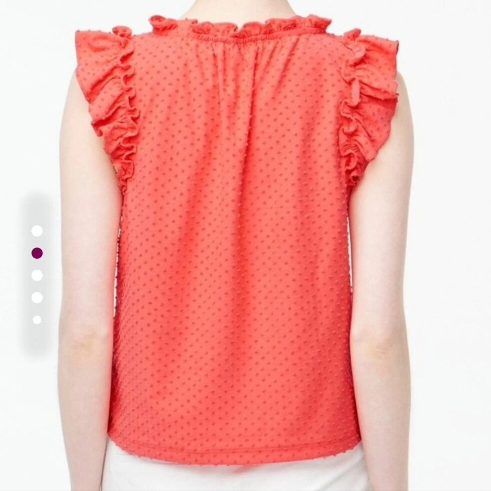 NWT Women's Ruffled Coral Top, Sz L - Picture 2 of 7